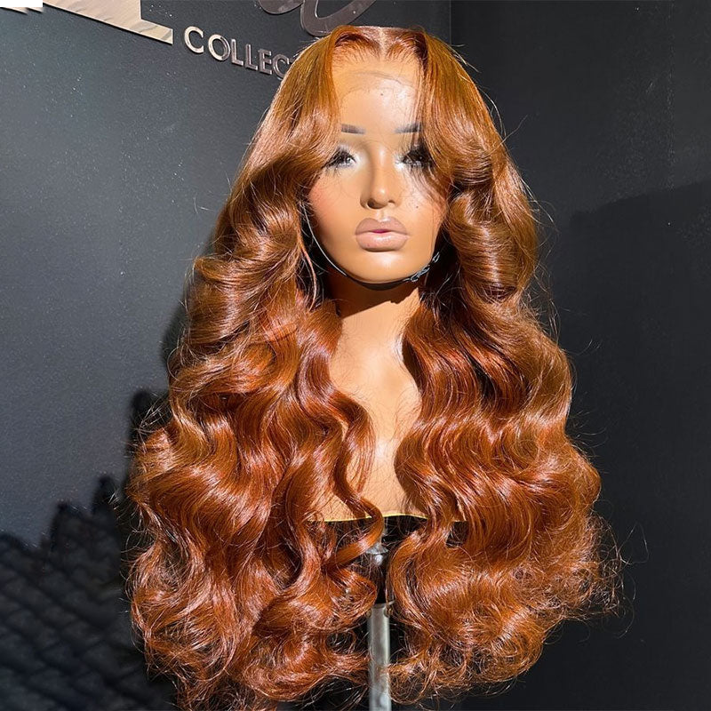 Gluna Ginger Brown Color 13×4 / 13x6 HD Lace Frontal Wig Body Wave Human Virgin Hair