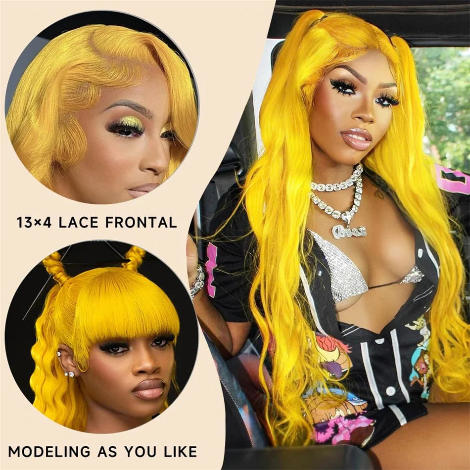 Gluna Light Yellow Color Straight 13×4/13X6  Lace Frontal  5X5  Lace Closure Wig Human 613 Colored Virgin Hair Wigs