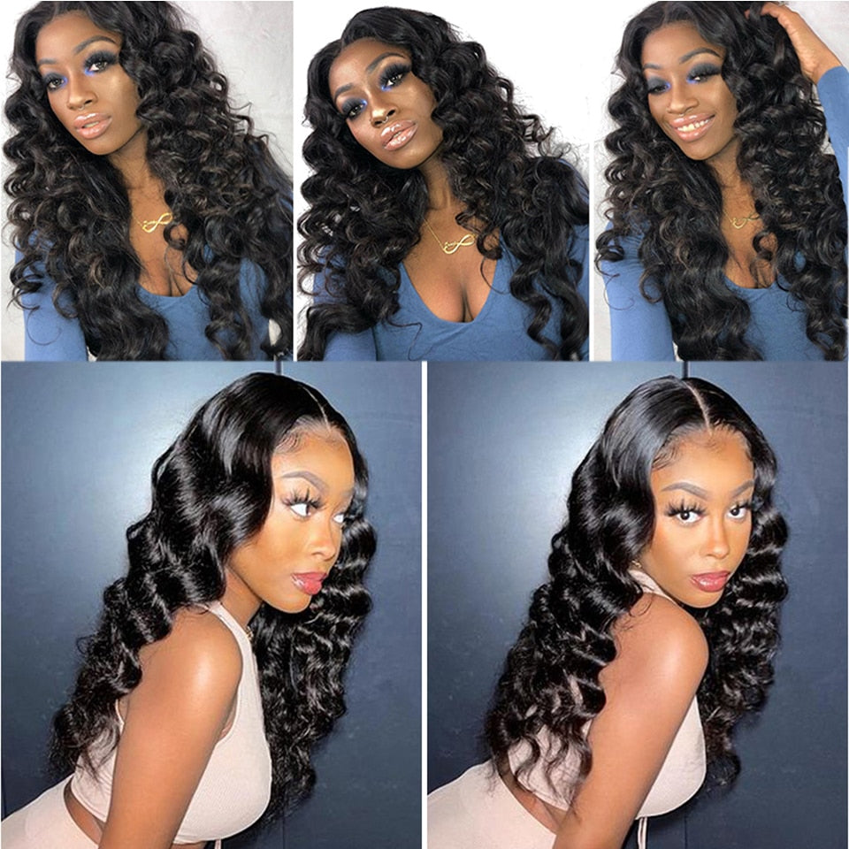 Gluna 13x6 HD Lace Frontal Wigs Loose Wave Human Hair Healthy Virgin Hair Pre Plucked With Natural Baby Hair For Women