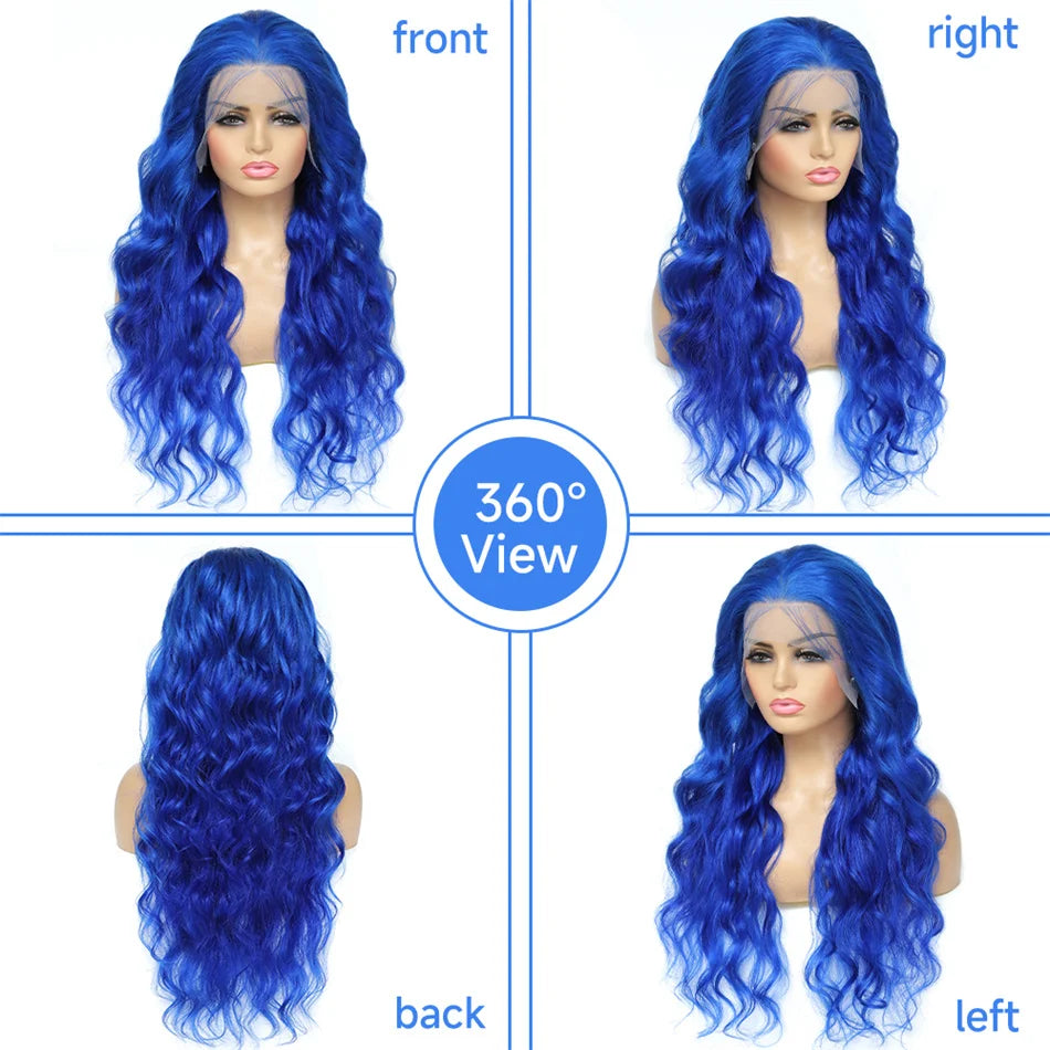 Gluna Royal Blue Color Straight 13×4/13X6  Lace Frontal  5X5  Lace Closure Wig Human 613 Colored Virgin Hair Wigs