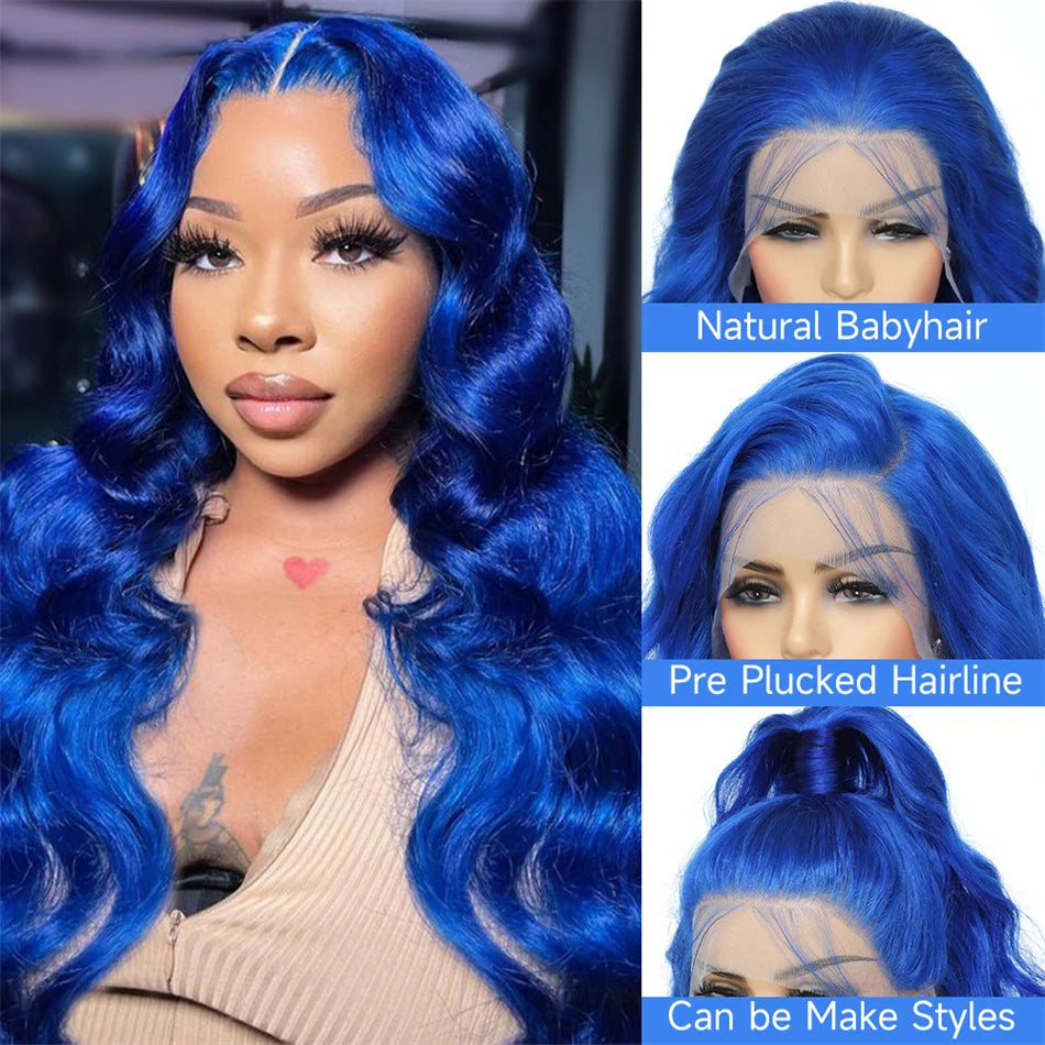 Gluna  Royal Blue Color Body Wave 13×4/13X6  Lace Frontal  5X5  Lace Closure Wig Human 613 Colored Virgin Hair Wigs