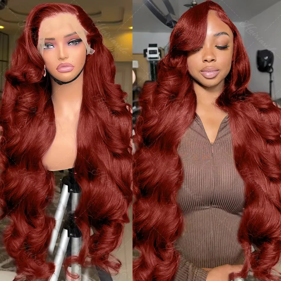 Gluna Reddish Brown Color 13×4 / 13x6 HD Lace Frontal Wig Body Wave Human Virgin Hair