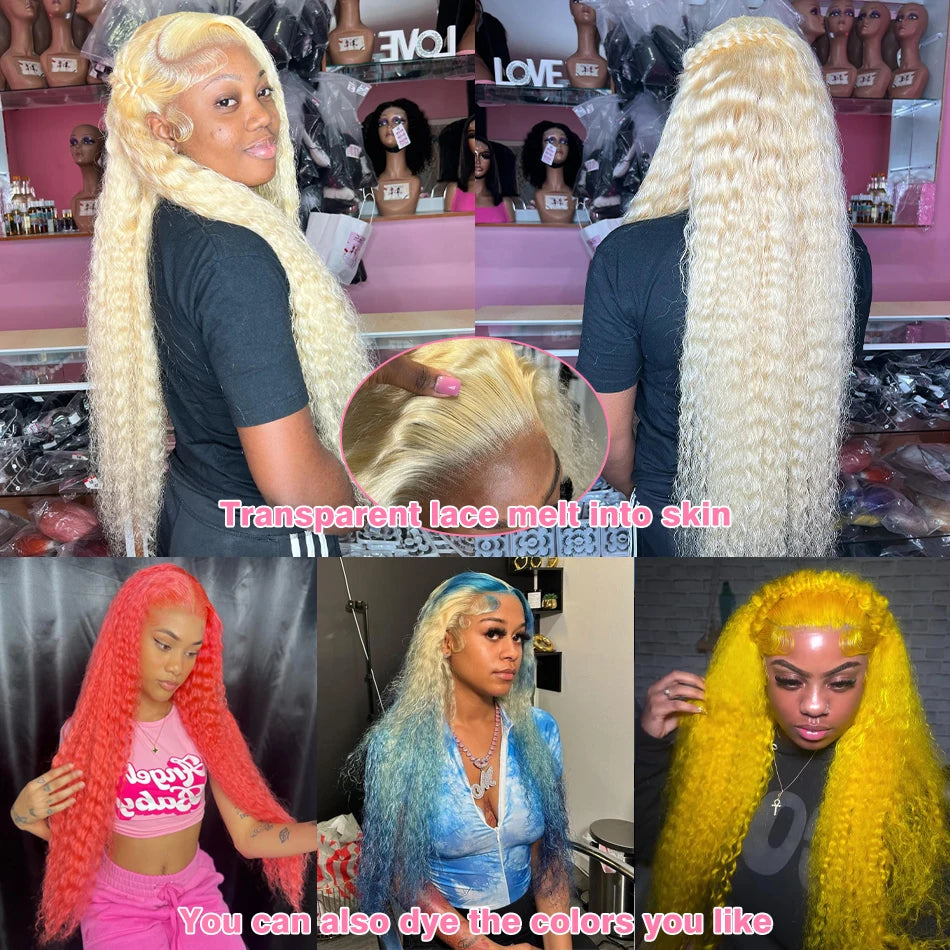 Gluna Light Yellow Color Straight 13×4/13X6  Lace Frontal  5X5  Lace Closure Wig Human 613 Colored Virgin Hair Wigs