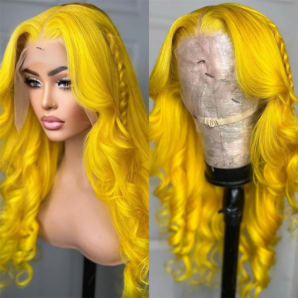 Gluna Light Yellow Color Body Wave 13×4/13X6  Lace Frontal  5X5  Lace Closure Wig Human 613 Colored Virgin Hair Wigs