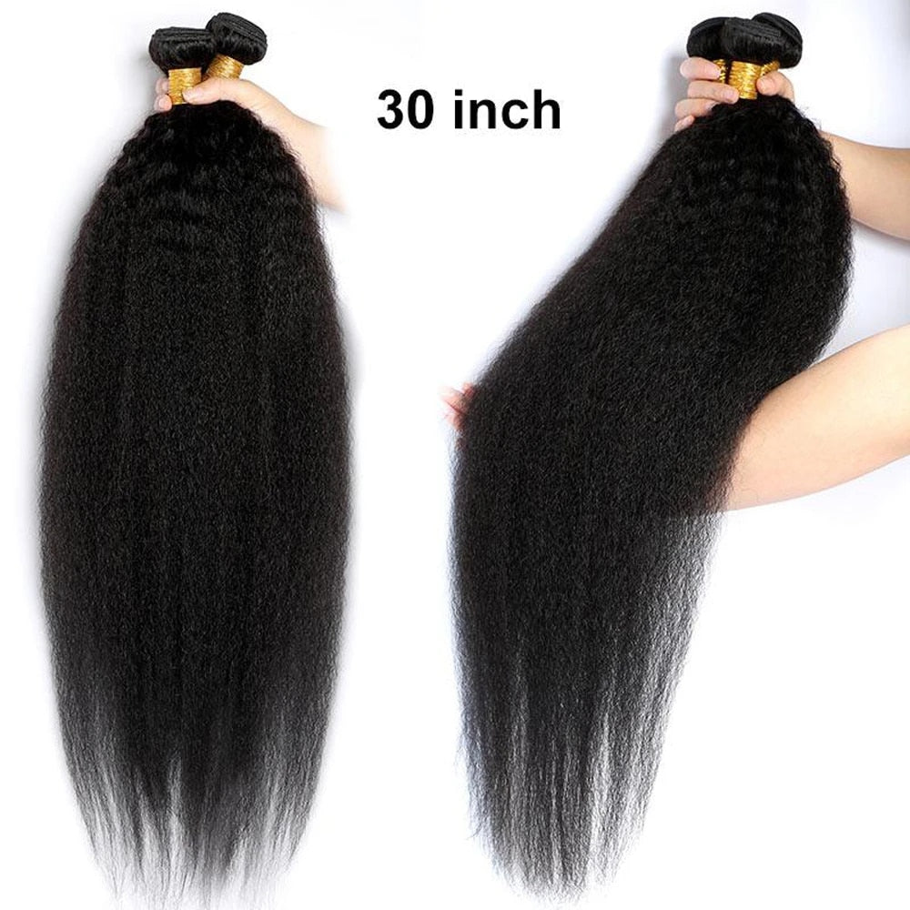 Gluna Brazilian Kinky straight 8A/10A Hair Weave Bundles 1 Piece Virgin Human Hair Weaving Natural Color 8-36inch