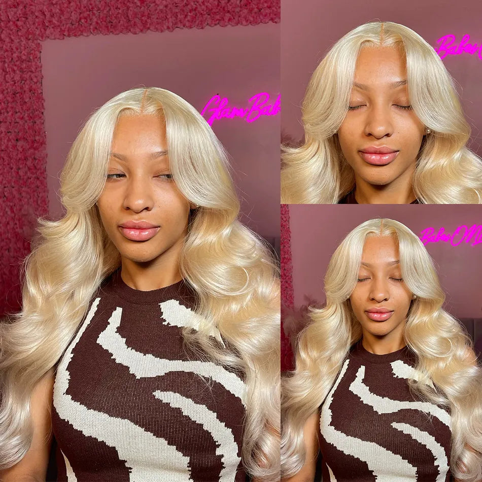Gluna 613 Blonde Color Body Wave 13×4/13X6 HD Lace Frontal  5X5 HD Lace Closure Wig Human Virgin Hair Pre Plucked With Natural Baby Hair