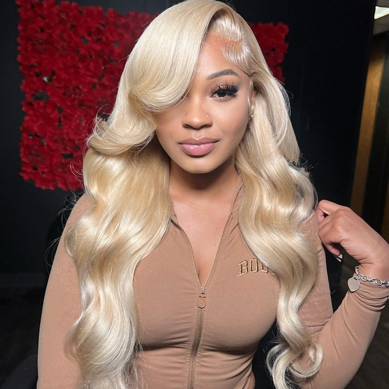Gluna 613 Blonde Color Body Wave 13×4 HD Lace Frontal Wig Human Virgin Hair Pre Plucked With Natural Baby Hair