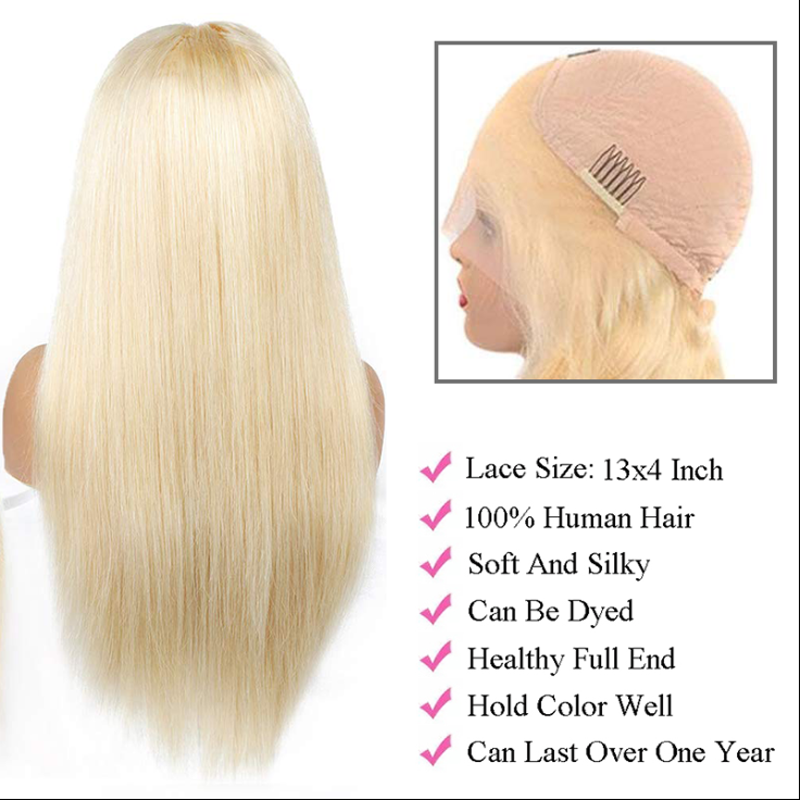 Gluna 613 Blonde Color Straight 13×4 HD Lace Frontal Wig Human Virgin Hair Pre Plucked With Natural Baby Hair