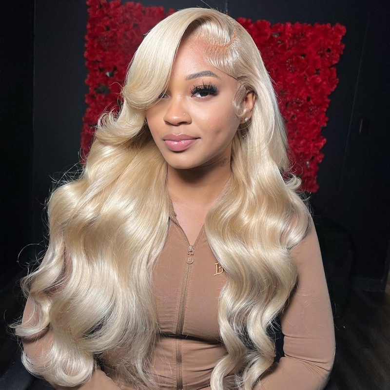 Gluna 613 Blonde Color Body Wave 13×4 HD Lace Frontal Wig Human Virgin Hair Pre Plucked With Natural Baby Hair