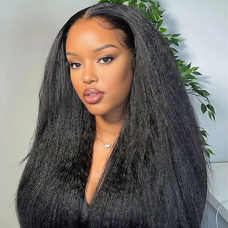 Gluna Natural Black 13x4 HD  Lace Frontal Kinky Straight Virgin Hair Unprocessed Human Hair for women