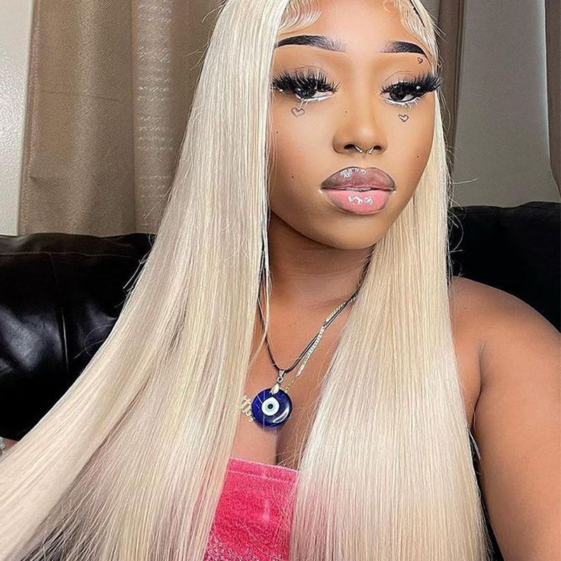 Gluna 613 Blonde Color Straight 13×4 HD Lace Frontal Wig Human Virgin Hair Pre Plucked With Natural Baby Hair