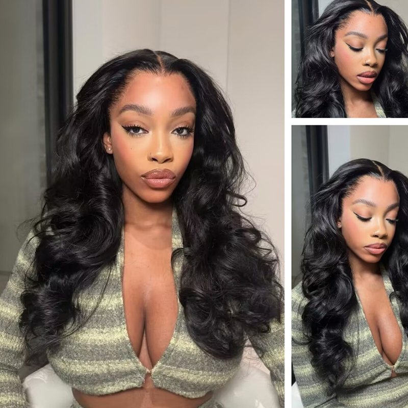 Gluna Natural Black Color 13×4 / 13x6 HD Lace Frontal Wig Body Wave Human Virgin Hair