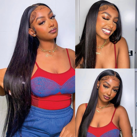 【22"=$179】Gluna 13x6 HD Lace Frontal Wigs Silk Straight Human Hair Healthy Virgin Hair Pre Plucked With Natural Baby Hair For Women
