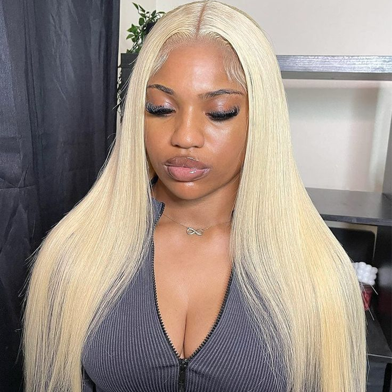 Gluna 613 Blonde Color Straight 13×4 HD Lace Frontal Wig Human Virgin Hair Pre Plucked With Natural Baby Hair
