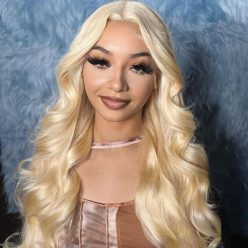 Gluna 613 Blonde Color Body Wave 13×4 HD Lace Frontal Wig Human Virgin Hair Pre Plucked With Natural Baby Hair