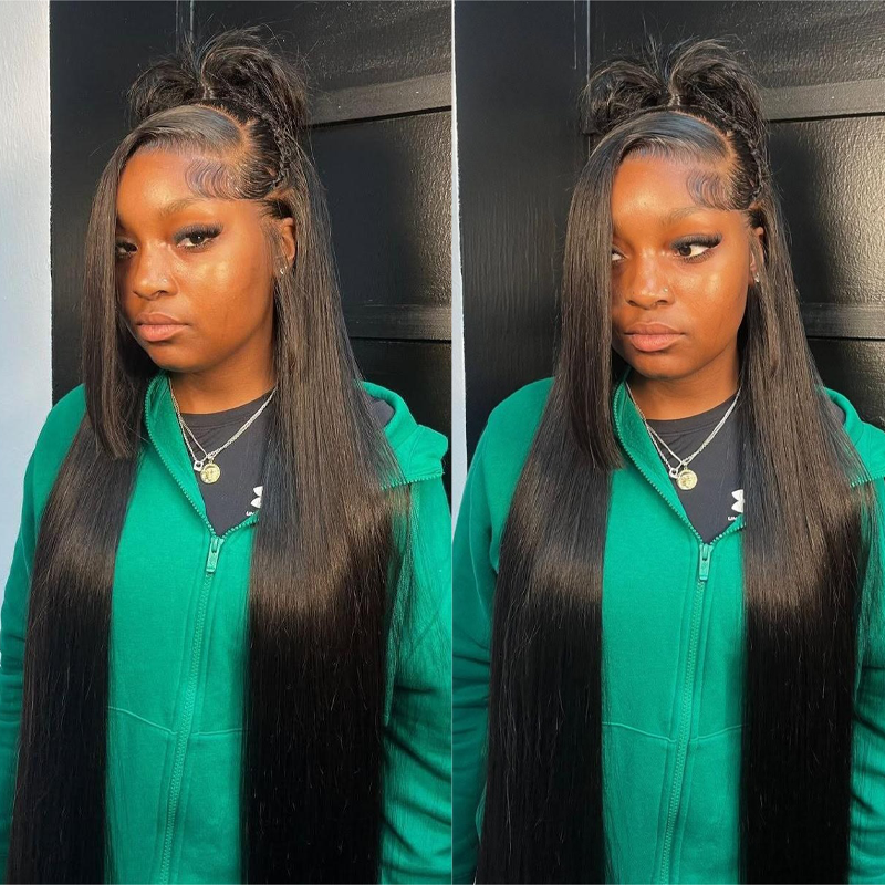 Gluna Natural Black Color 13×4 / 13x6 HD Lace Frontal Wig Straight Human Virgin Hair
