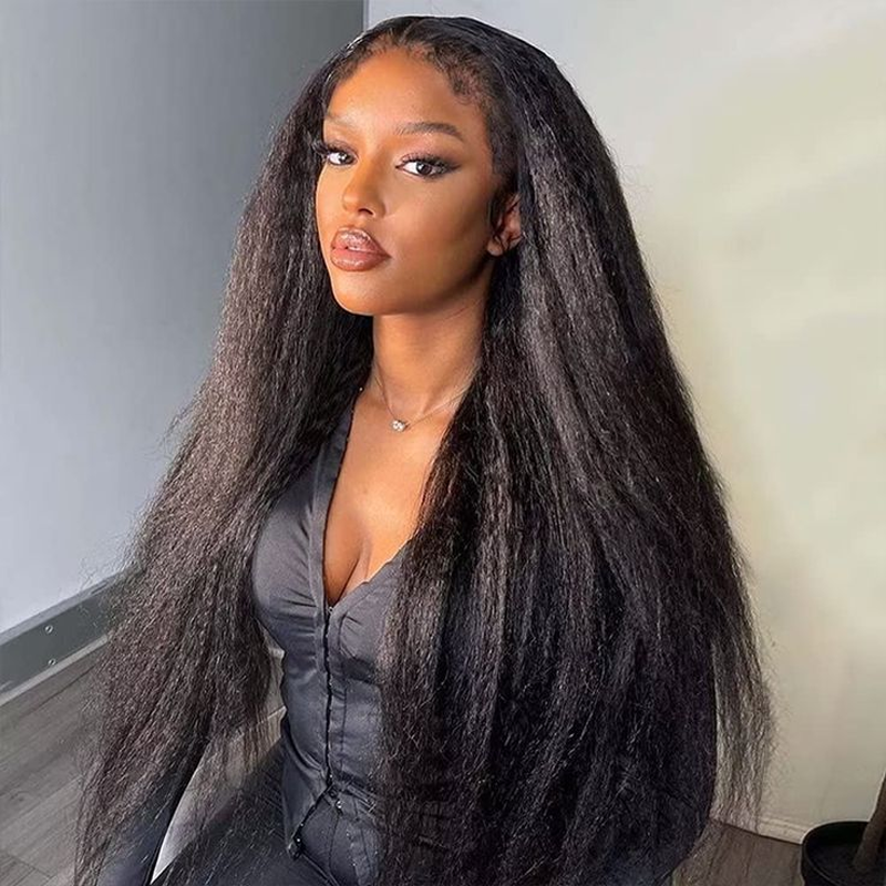 Gluna Natural Black 13x4 HD  Lace Frontal Kinky Straight Virgin Hair Unprocessed Human Hair for women