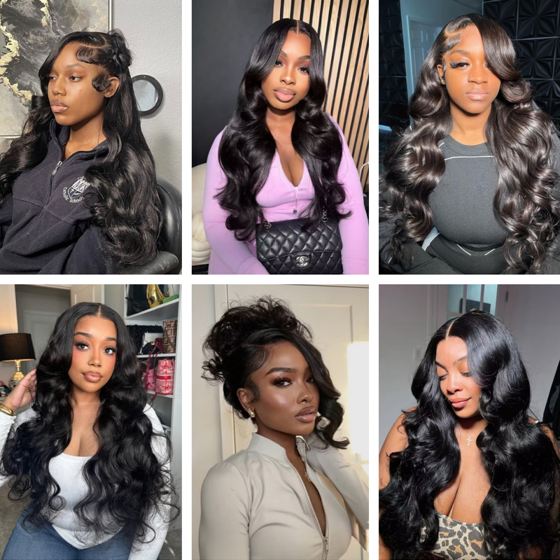 Gluna Natural Black Color 13×4 / 13x6 HD Lace Frontal Wig Body Wave Human Virgin Hair
