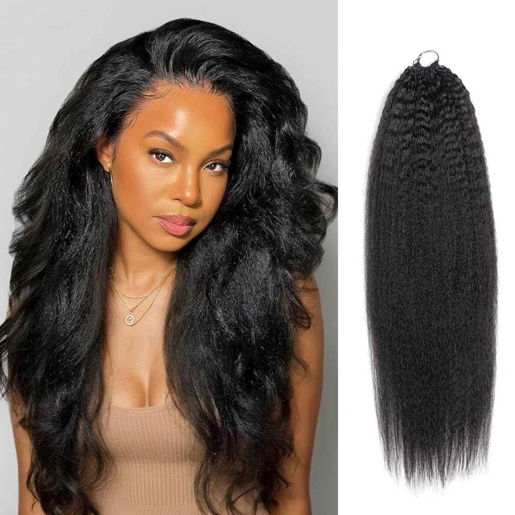Kinky Straight Human Crochet hair Knotless Pre-Separated Feather Crochet Hair Extensions 100% Human Hair Natural Color