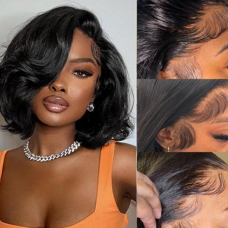 Gluna Natural Color Body Wave Short Bob Wigs 13x4 Lace Frontal 5x5 4x4 Lace Closure Bob Wig For Women Virgin Hair with Baby Hair Pre Plucked