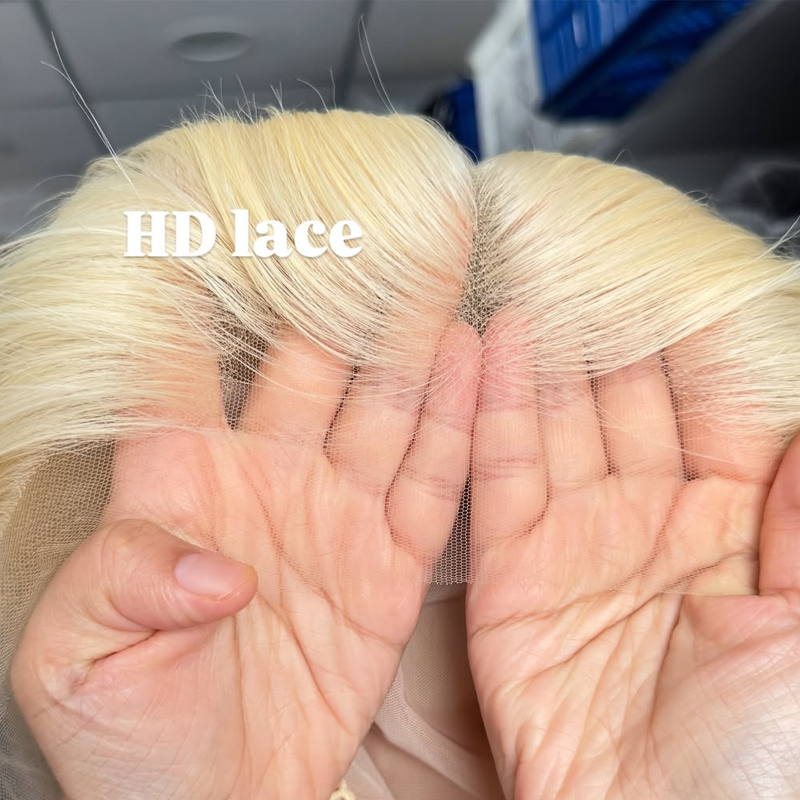 Gluna 613 Blonde Color Straight 13×4 HD Lace Frontal Wig Human Virgin Hair Pre Plucked With Natural Baby Hair