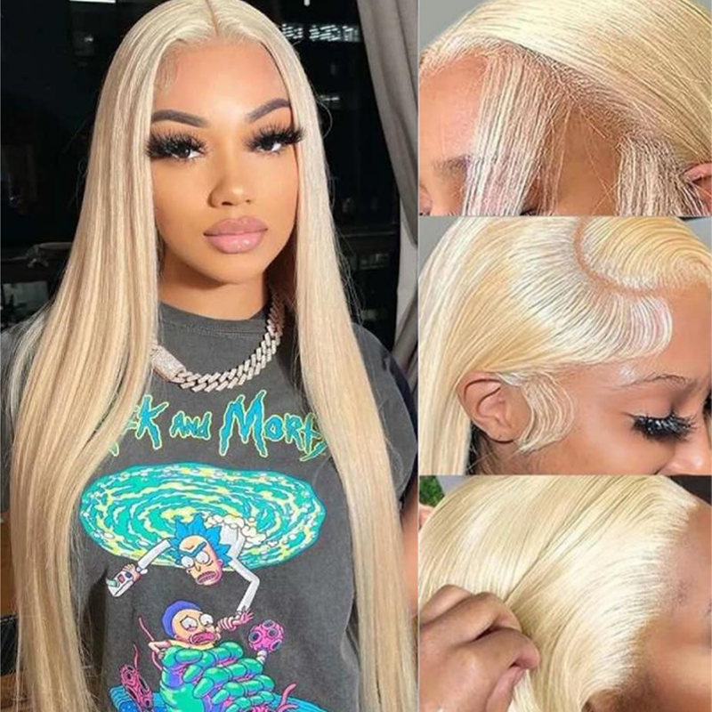 Gluna 613 Blonde Color Straight 13×4 HD Lace Frontal Wig Human Virgin Hair Pre Plucked With Natural Baby Hair