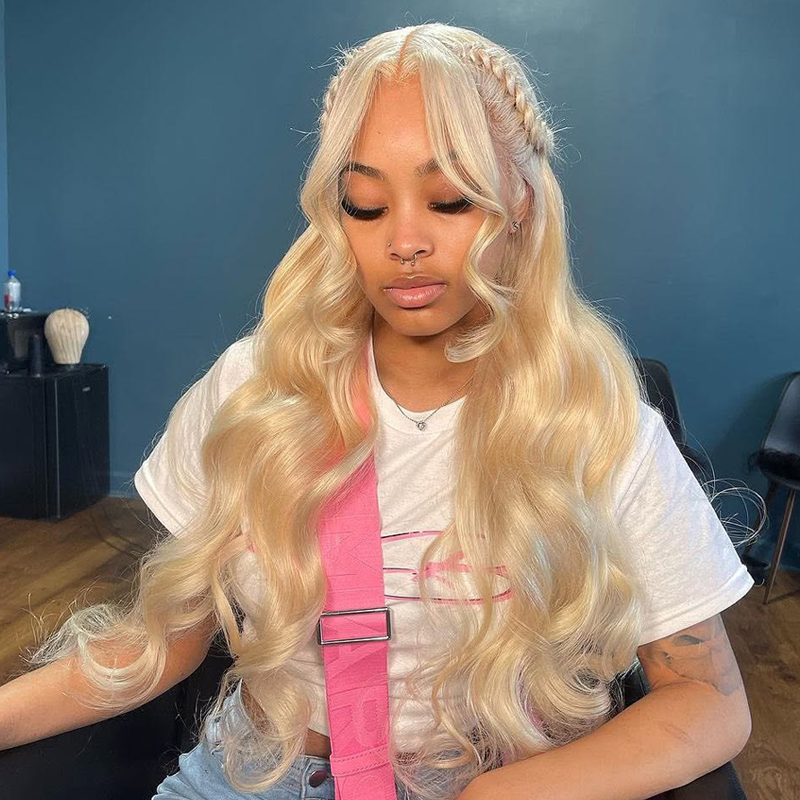 Gluna 613 Blonde Color Body Wave 13×4 HD Lace Frontal Wig Human Virgin Hair Pre Plucked With Natural Baby Hair