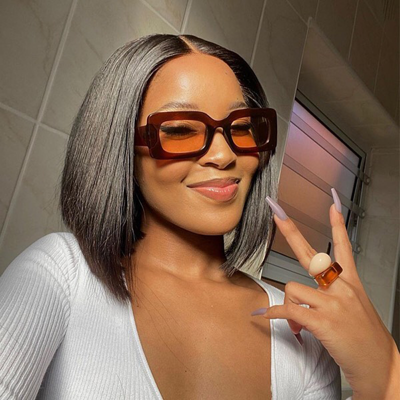 Gluna Natural Color Straight Short Bob Wigs 13x4 5x5 4x4 Lace Frontal/Closure Wigs For Black Women Brazilian Virgin Human Hair with Baby Hair Pre Plucked
