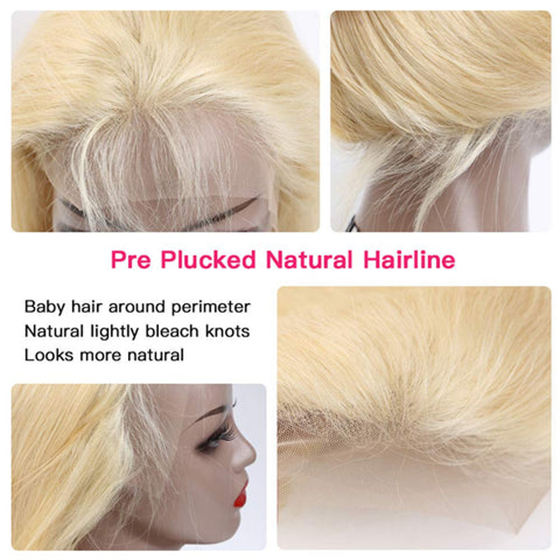 Gluna 613 Blonde Color Straight 13×4 HD Lace Frontal Wig Human Virgin Hair Pre Plucked With Natural Baby Hair