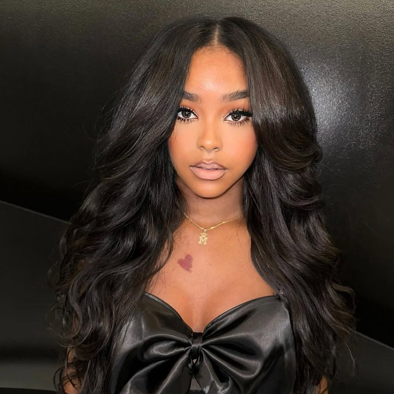 Gluna Natural Black Color 13×4 / 13x6 HD Lace Frontal Wig Body Wave Human Virgin Hair