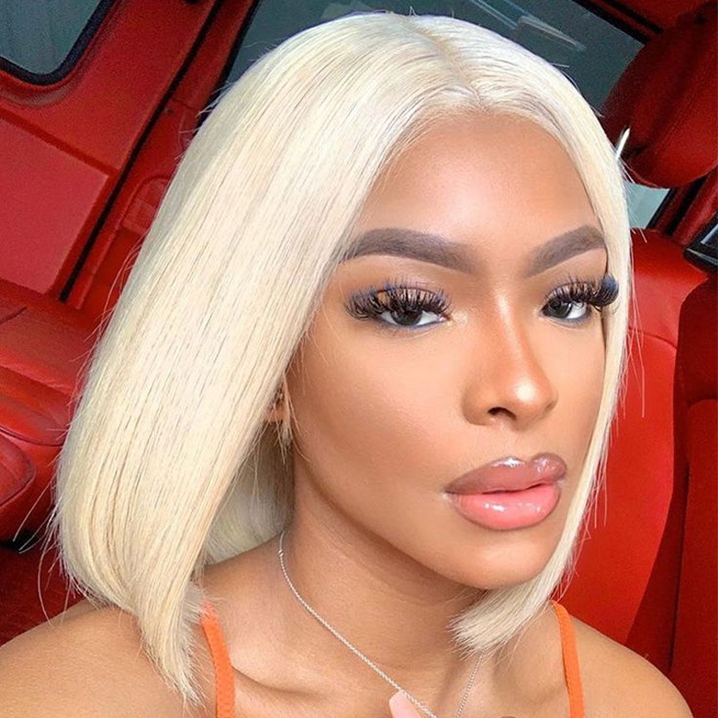 Gluna 613 Blonde Color Straight Short Bob Wig Human Hair 13x4 Lace Frontal 5x5 4x4 Lace Closure Bob Wig Real Virgin Hair