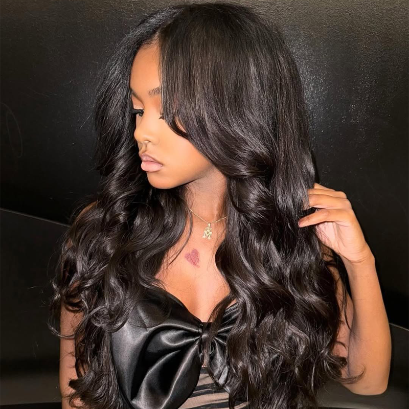 Gluna Natural Black Color 13×4 / 13x6 HD Lace Frontal Wig Body Wave Human Virgin Hair