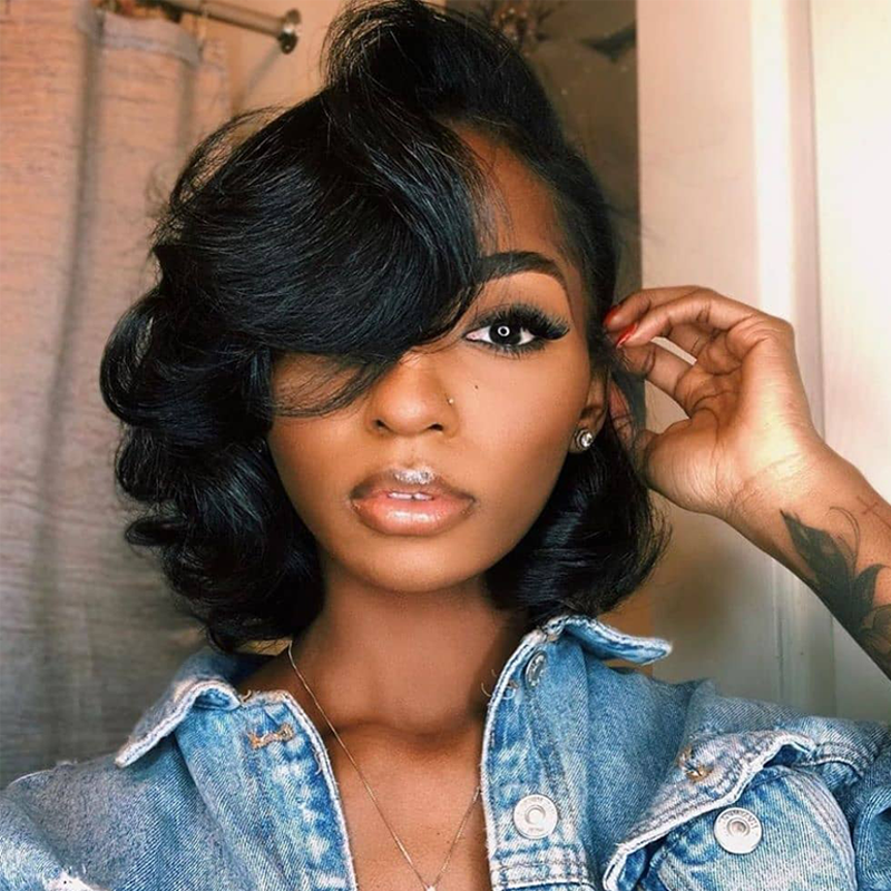 Gluna Natural Color Body Wave Short Bob Wigs 13x4 Lace Frontal 5x5 4x4 Lace Closure Bob Wig For Women Virgin Hair with Baby Hair Pre Plucked