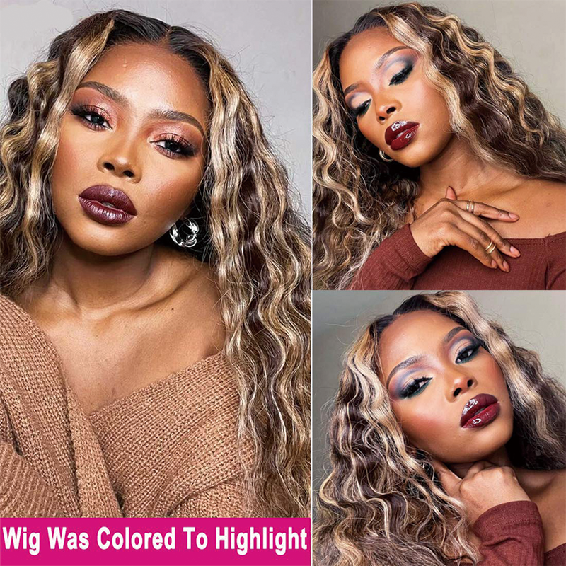 Gluna T-Part Loose Deep Wave Lace Front Wigs Human Hair for Black Women Wigs 150% Density Lace Front Human Hair Wigs Pre Plucked Bleached Knots with Baby Hair
