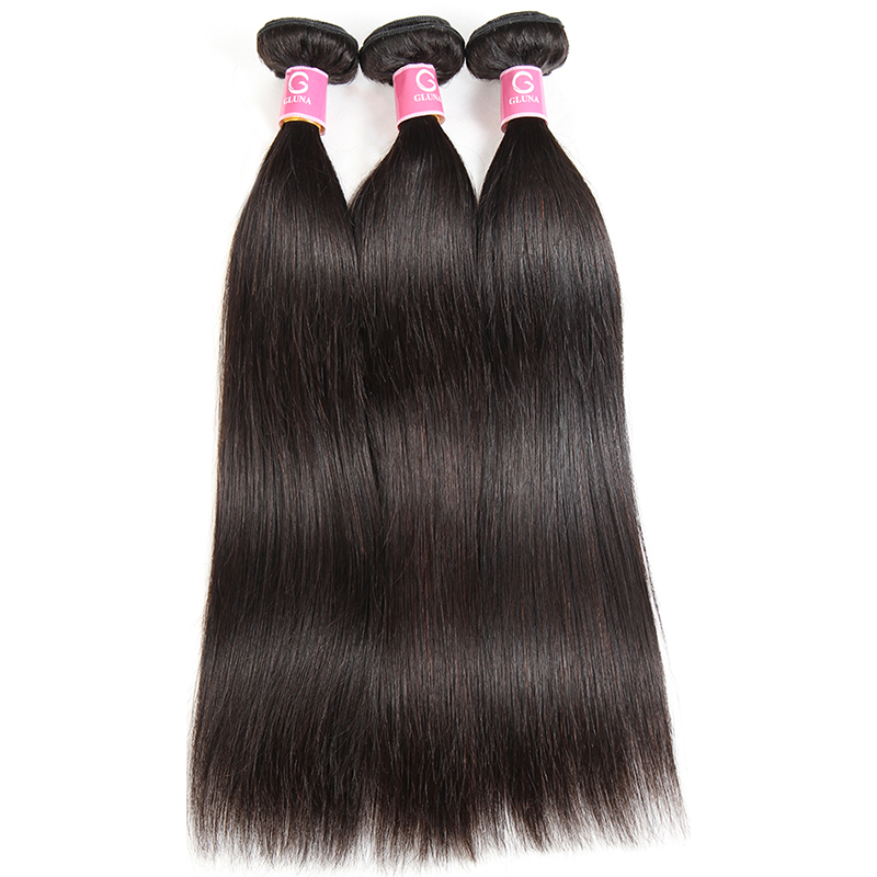 Gluna Hair 8A Grade Straight Virgin Hair 3Bundles Double Machine Weft 100% Virgin Human Hair
