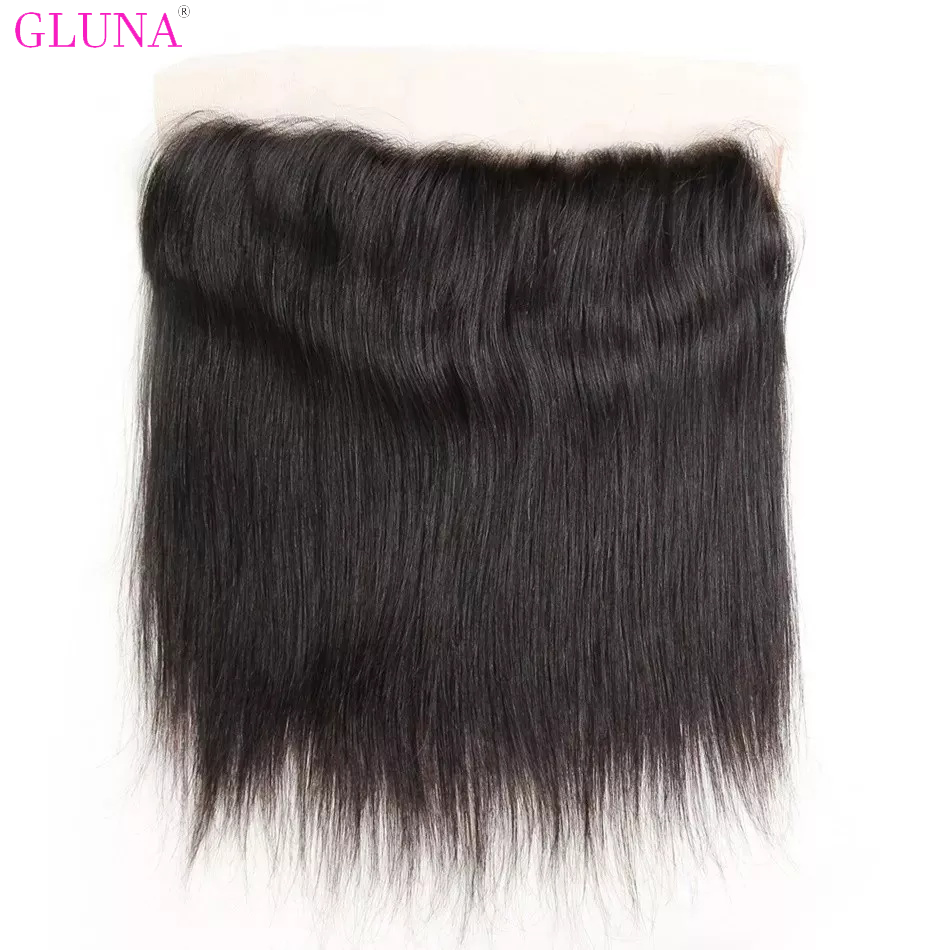 Gluna Hair 8A Grade Straight Virgin Hair 4Bundles With Frontal 100% Human Hair Extension Natural Black