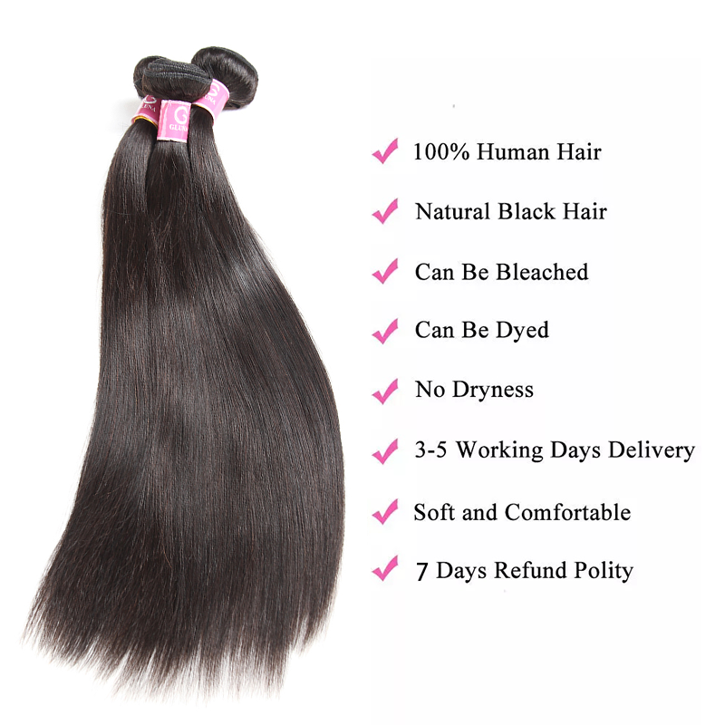 Gluna Hair 8A Grade Straight Virgin Hair 3Bundles Double Machine Weft 100% Virgin Human Hair