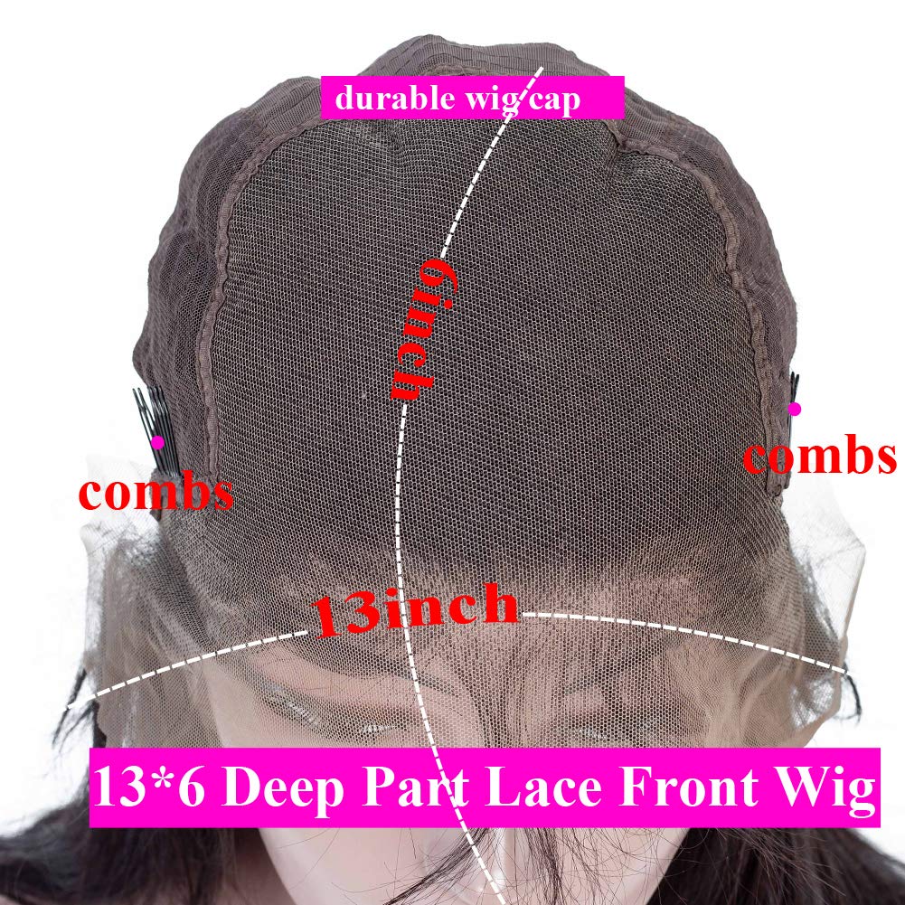 Free Shipping Gluna 13×6 Lace Frontal Wig Pre Plucked With Baby Hair Remy Brazilian Body Wave Lace Front Virgin Human Hair Wigs For Black Women