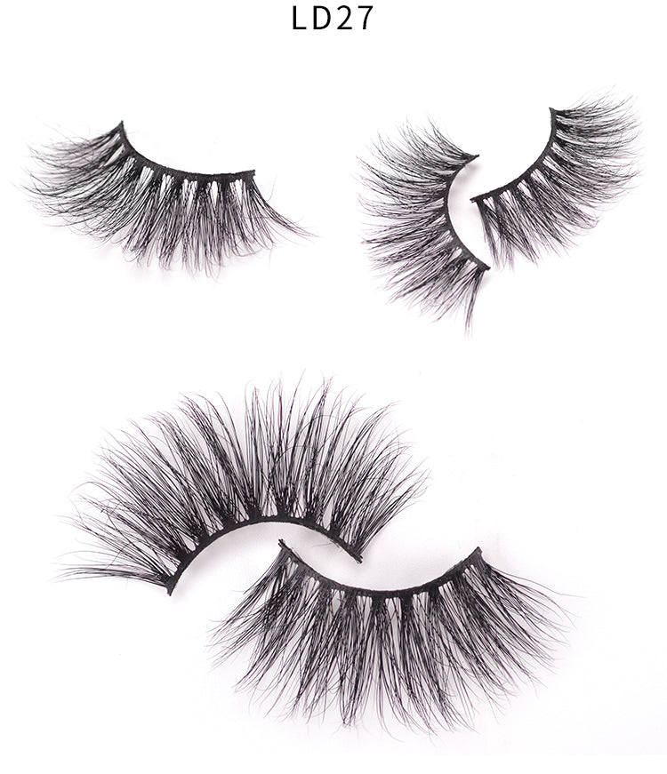 Gluna 5D Mink Eyelashes Handmade 25mm Luxurious Volume Fluffy Natural False Eyelashes a Pair