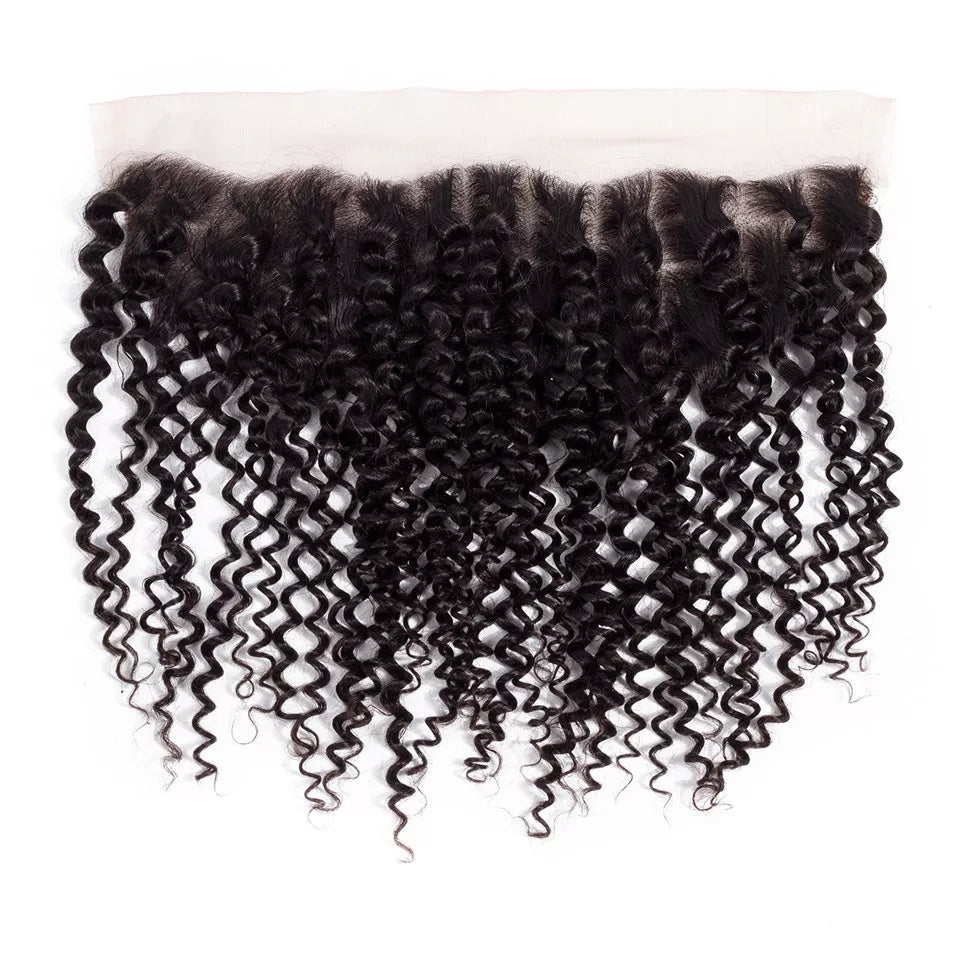 Gluna Hair 8A Grade Kinky Curly Virgin Hair 4Bundles With Frontal 100% Human Hair Extension Natural Black