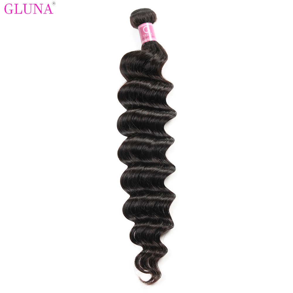 Gluna Hair Weave Bundles Remy Hair 100% Human Hair Loose Deep Wave Hair Extension 8-36Inch