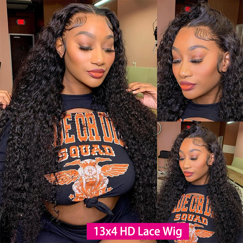 Gluna 13x4 HD Lace Frontal Wigs Jerry Curly Human Hair Healthy Virgin Hair Pre Plucked With Natural Baby Hair For Women