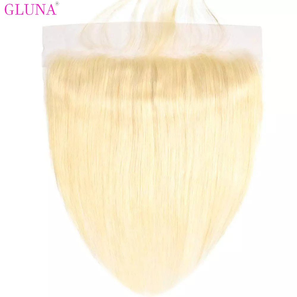 Gluna Hair 13×4 Lace Frontal Straight Hair 613 Blonde Russian Virgin Hair (613 Blonde Color )