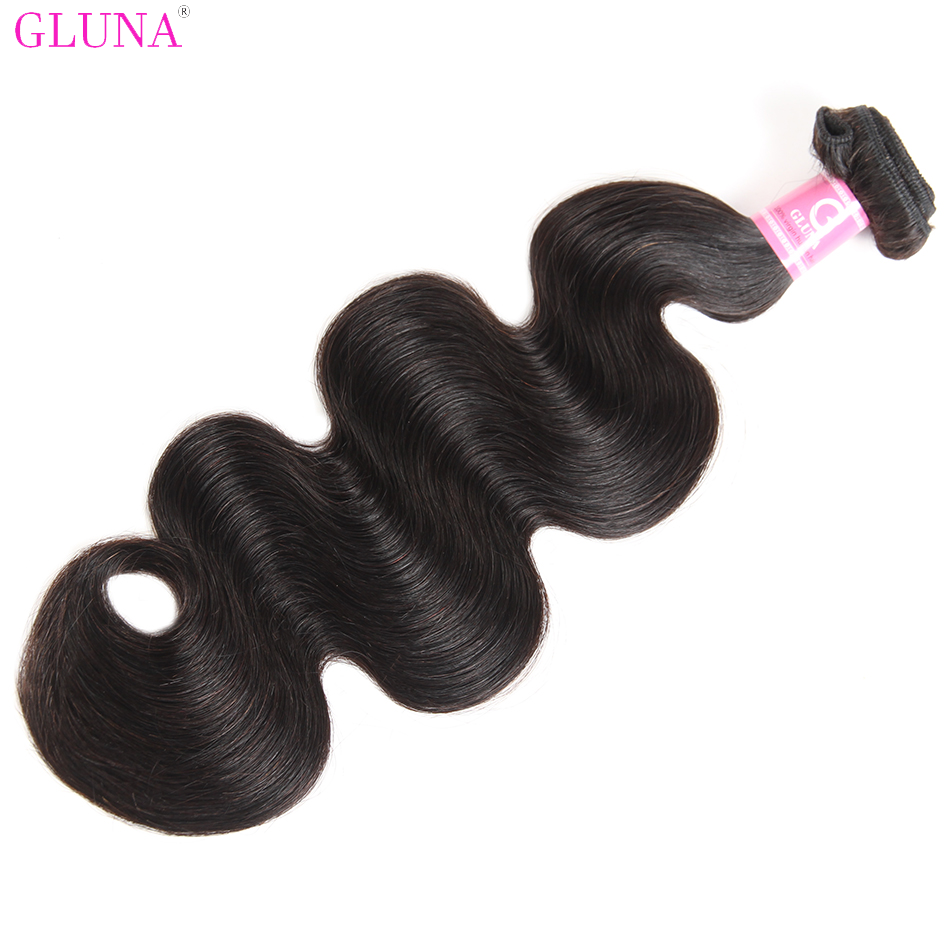 Gluna Hair 1 Bundle Natural Color 8A/10A Grade Body Wave Unprocessed Virgin Original Brazilian Hair Weave Human Hair Extension Wholesales