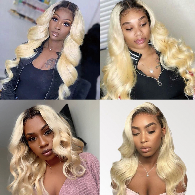 Gluna 13×4  Lace Frontal 5x5 4x4 Lace Closure Wig 1B/613 Blonde Color Body Wave Human Virgin Hair Pre Plucked With Natural Baby Hair
