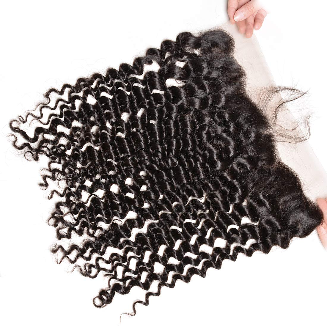 Gluna Brazilian Deep Curly Lace Frontal 13x6 13×4 Free Part Natural Color 100% Virgin Human Hair