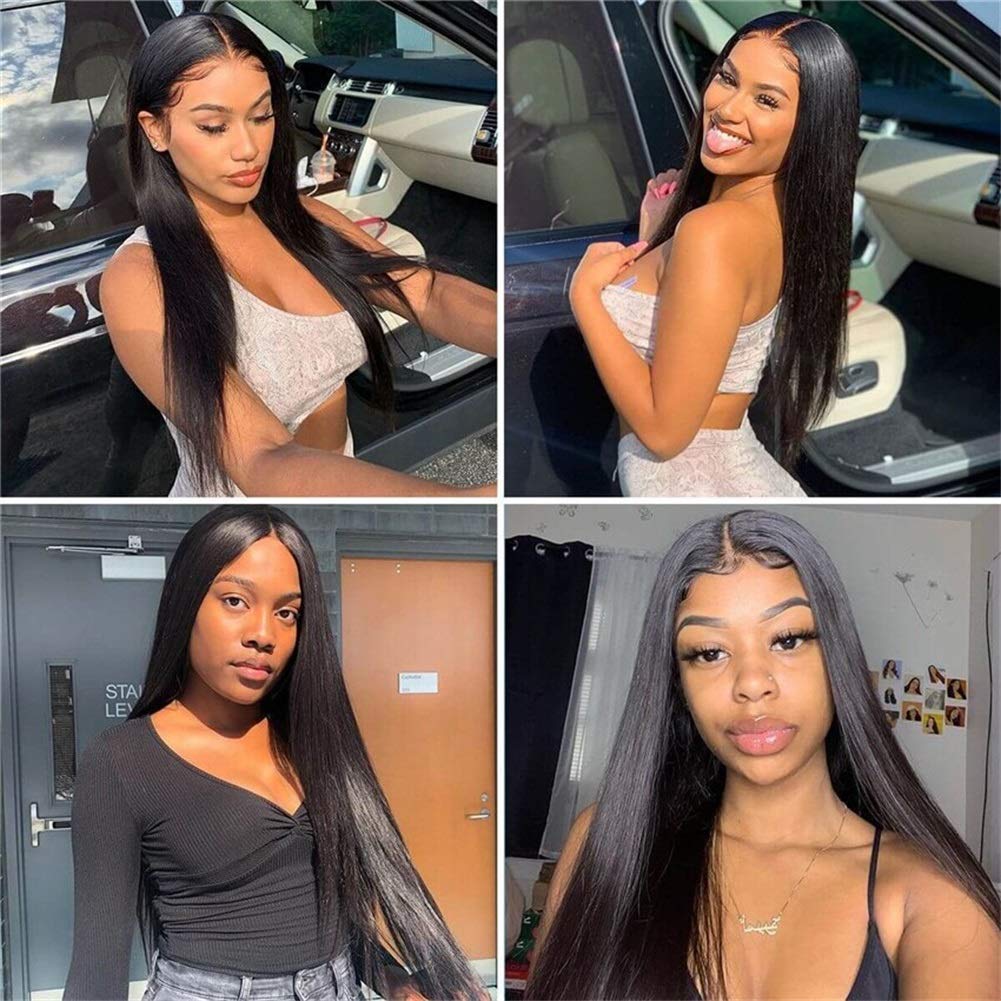 Free Shipping Gluna 13×6 Lace Frontal Wig Pre Plucked With Baby Hair Remy Brazilian Straight Lace Front Virgin Human Hair Wigs For Black Women