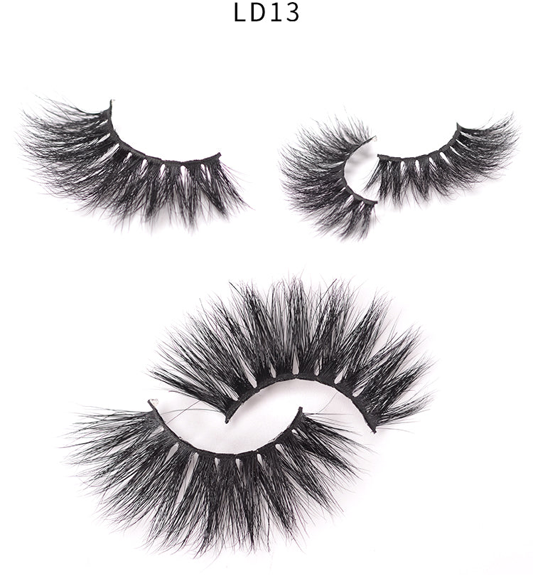 Gluna 5D Mink Eyelashes Handmade 25mm Luxurious Volume Fluffy Natural False Eyelashes a Pair