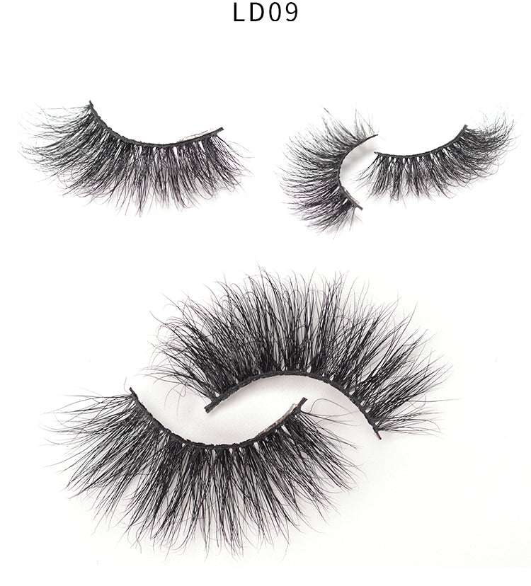 Gluna 5D Mink Eyelashes Handmade 25mm Luxurious Volume Fluffy Natural False Eyelashes a Pair