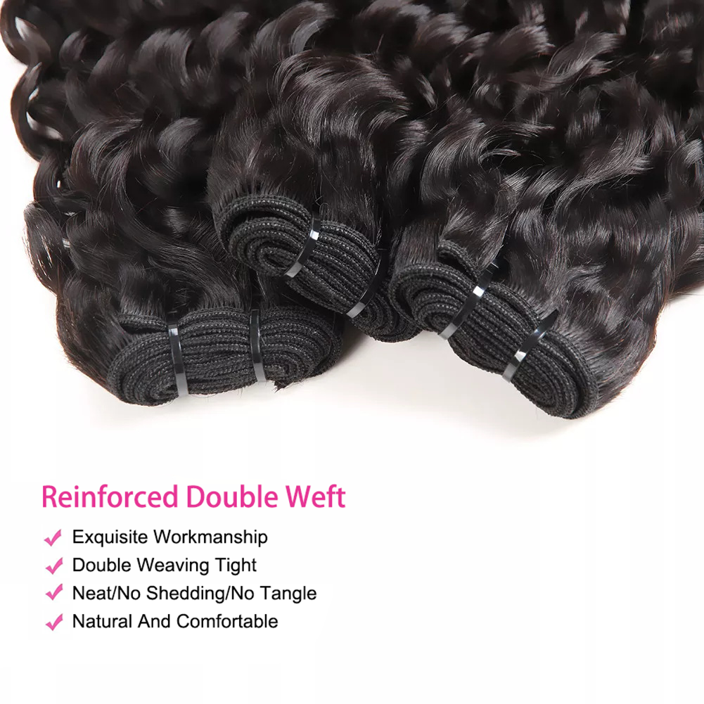 Gluna Water Wave Hot 8A/10A Bundles 1 Pieces Human Hair Weave Bundles Hair Extensions Natural Color Virgin Weft